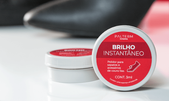 Brilho instantâneo palterm polidor para sapatos e acessórios de couro liso